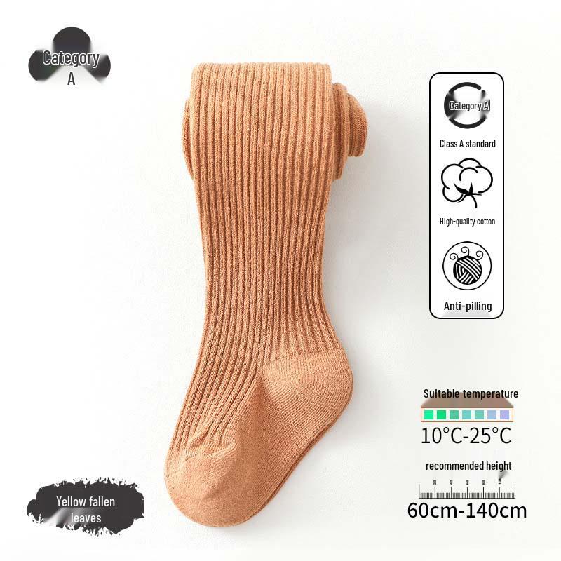 Kids' Combed Cotton Vertical Stripe Pantyhose: Autumn-Winter Leggings & Tights