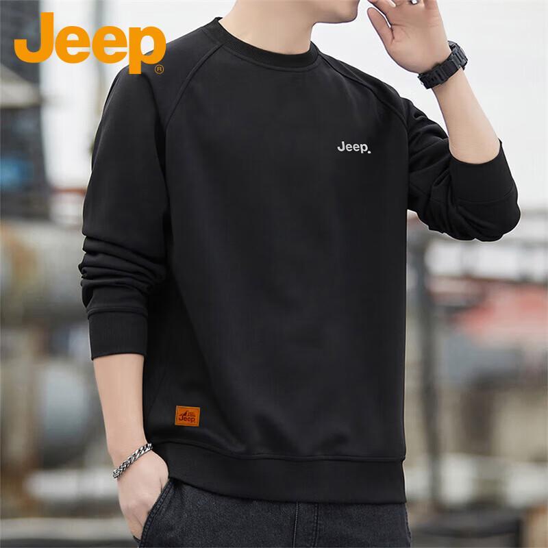 Jeep Men's Casual Long-Sleeve Round Neck Sweatshirt