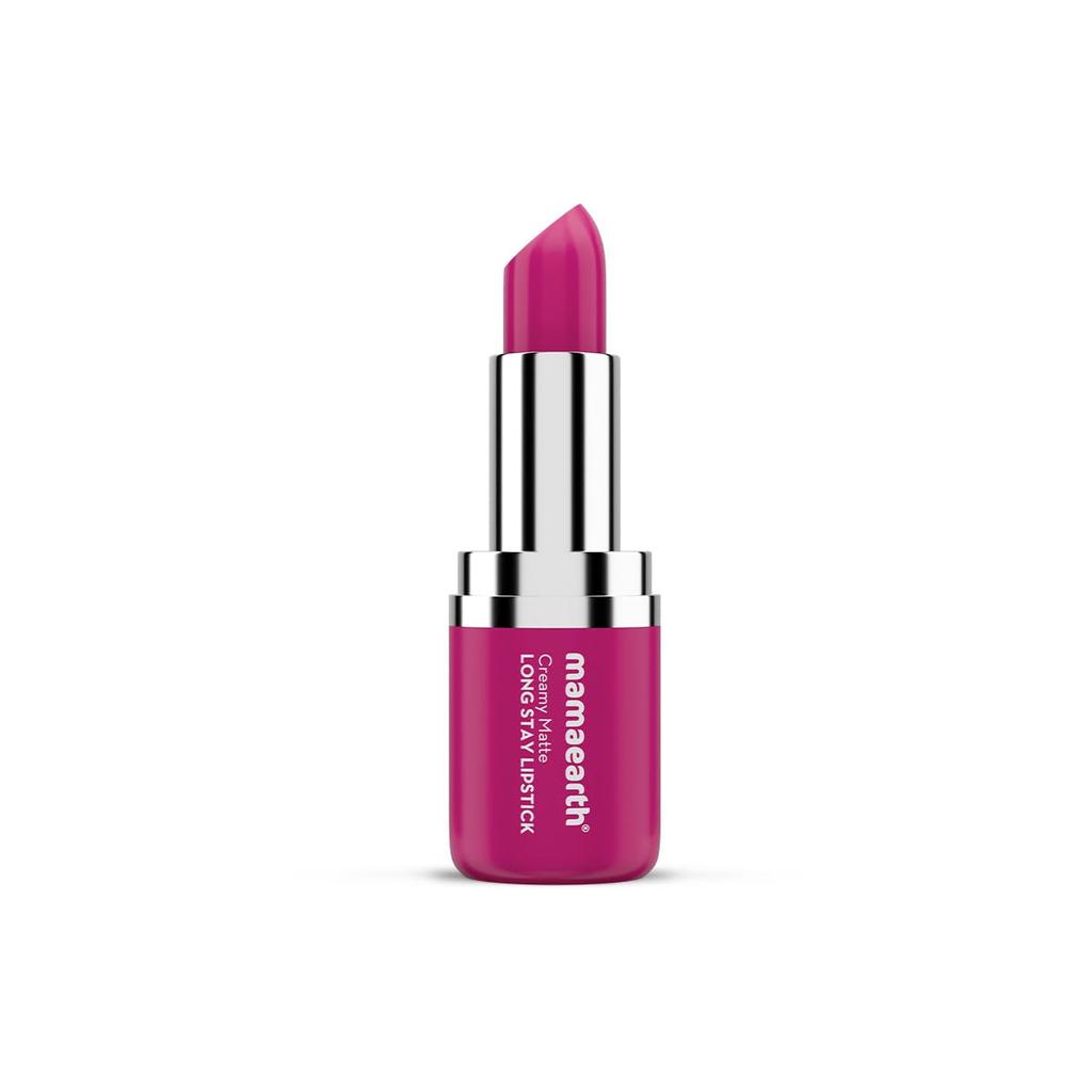 Mamaearth Creamy Matte Long Stay Lipstick With Murumuru Butter And Vitamin E 8-Hour Wear Pink Camellia 4.2 g