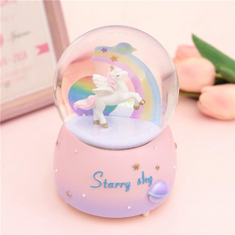Starry Sky Unicorn Crystal Ball Music Box - Qixi Festival Gift Ornament