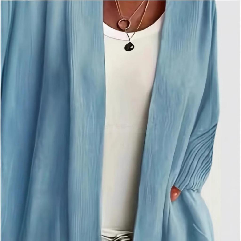 Large Size Women's Knitted Sweater Cardigan Jacket, Casual, Simple, Atmospheric, with Pocket Shawl Sweater