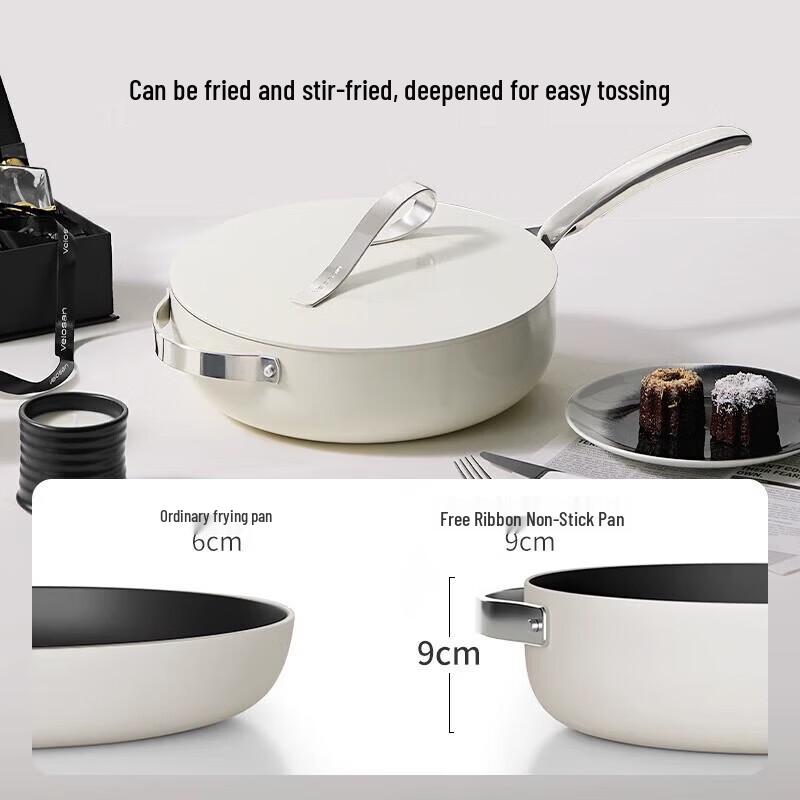 Velosan Free Ribbon Non-stick Deep Frying Pan & Wok