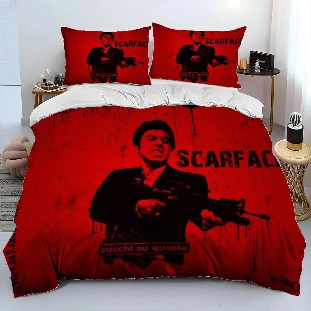 3D Print Movie Scarface Tony Bedding Set Duvet Cover Bed Set Quilt Cover Pillowcase Comforter King Queen Size Boys Adult Bedding