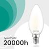 10X Led Bulb E14 Candle B35 2.2W 470Lm = 40W 4000K Neutral 360° Filament Class A Lumiled