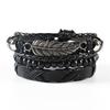 Men’s 3-Piece Leather Bracelet Set: Creative, Woven, Multi-layer Retro Design