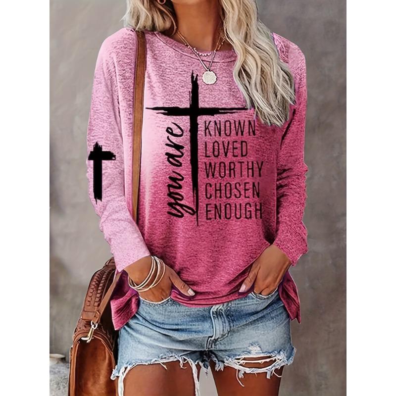 Women's Casual Round Neck Long Sleeve T-Shirt