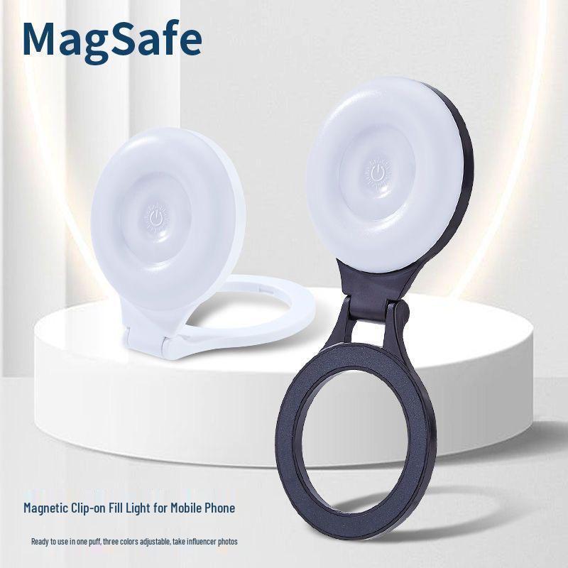 Luz Fotográfica Magnética MagSafe: Luz de Beleza Portátil para Selfie com 3 Temperaturas de Cor para Transmissão ao Vivo