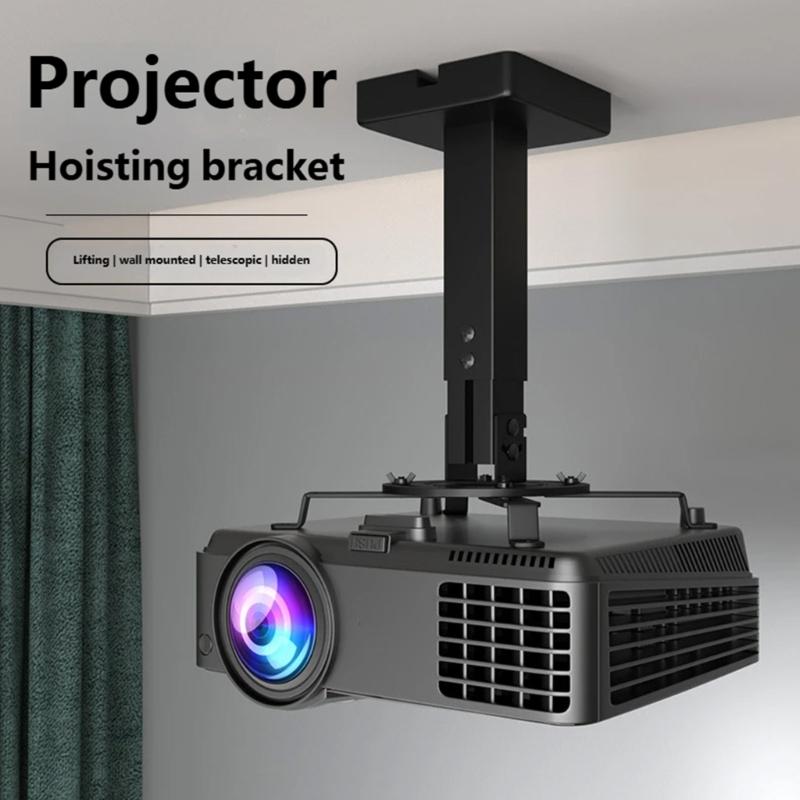 Adjustable Projector Ceiling Mount Universal Fit Extendable Height 25-35cm Metal Material Concealed Screws Design