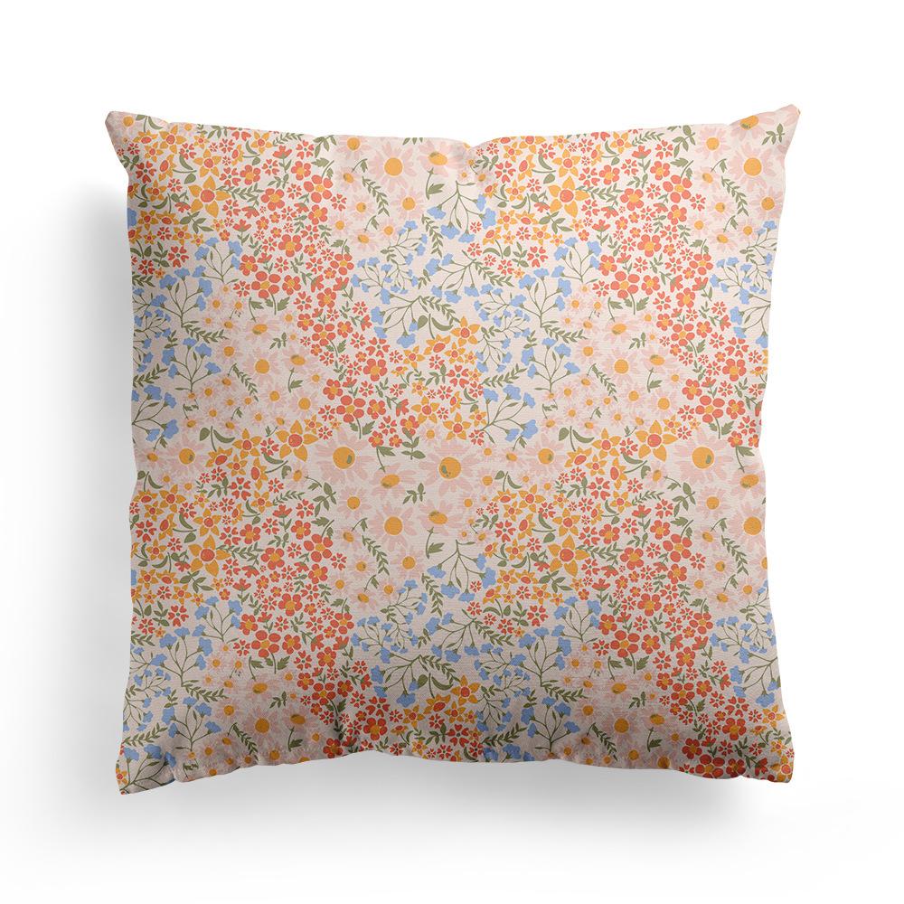Floral Print Pillowcase, Home Peach Skin Velvet Material Sofa, Car Office Bedside Pillow and Cushion Cover