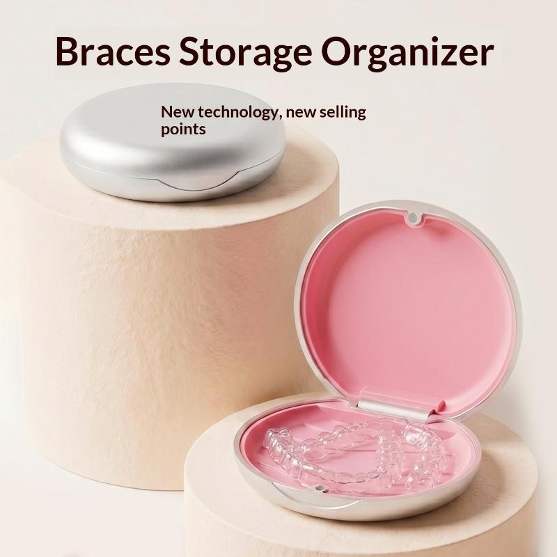 1Pcs Dental Retainer Case with Mirror BPA-Free False Teeth Protective Aligner Tray Storage Box for Adults Kids Oral Care