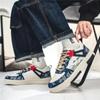 Neue Herrenschuhe Frühling und Sommer New Wave Flower Schuhe Herren Tide Schuhe Herren Leder Sport Casual Atmungsaktive Boardschuhe