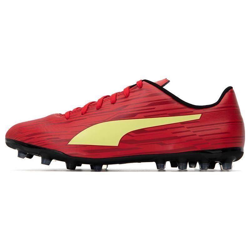 Puma Rapido 3 Round Toe Comfortable MG (Rubber Short Stud) Soccer Shoes Men Soccer Shoes Red Yellow 106573-08