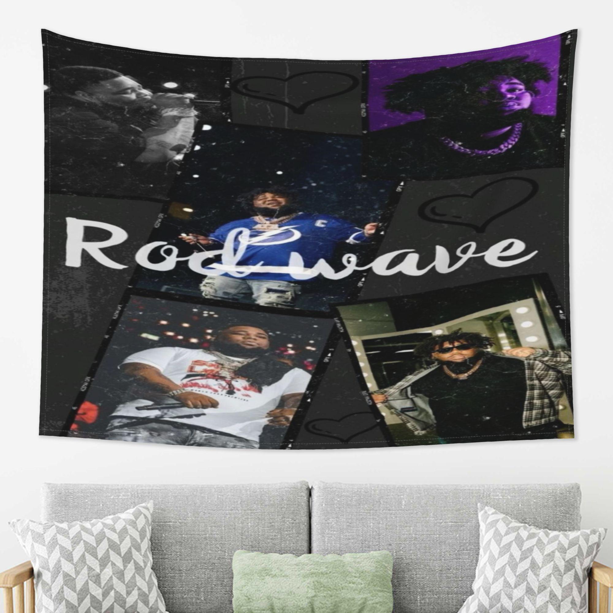 

Гобелен-коллаж Rod Wave Празднование хип-хоп культуры динамичными изображениями Идеально для декора дома, добавляя современный штрих 74x94cm(29x37in)