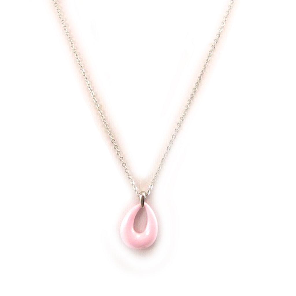 Altesse [L2136] - Collier acier 'Chorégraphie' céramique rose