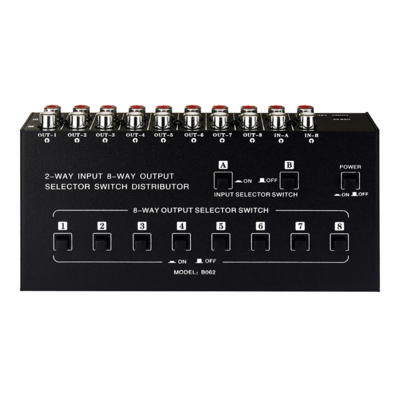 2 In 8 Out Sound Signal Selection Switcher Switching Distributor Support 2 Set Mixing Input 8 Set Simultaneous Output