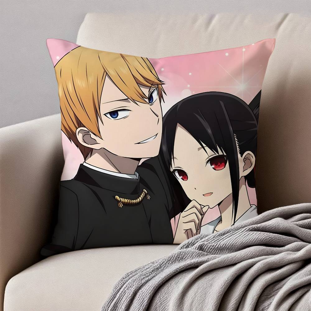 

Kaguya-sama Love Is War Pillow Case Anti-dustmite Pillowcase Invisible Zipper Silky Short Plush Sofa Cushion Cover 12x12Inch