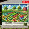 2D Garden Orchard Backdrop, Kids Party Vegetable Theme Photo Background