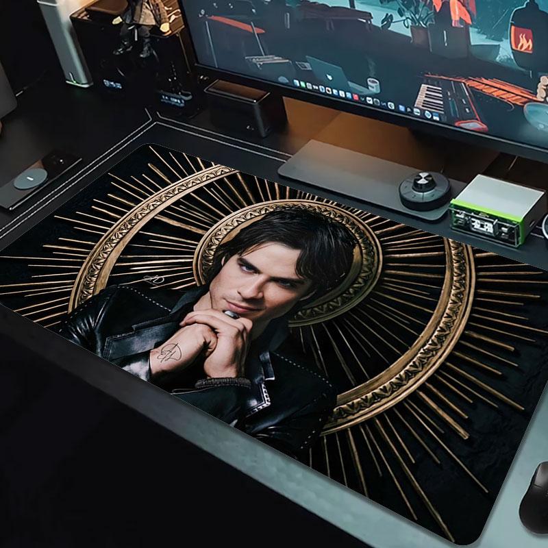 Damon Salvatore Collage Large Size Mouse Pad Large Gaming Table Cushion Nonslip Laptop Tablet Big Mousepad Xxl Mat Mini Pc Playmat With Lock Edge