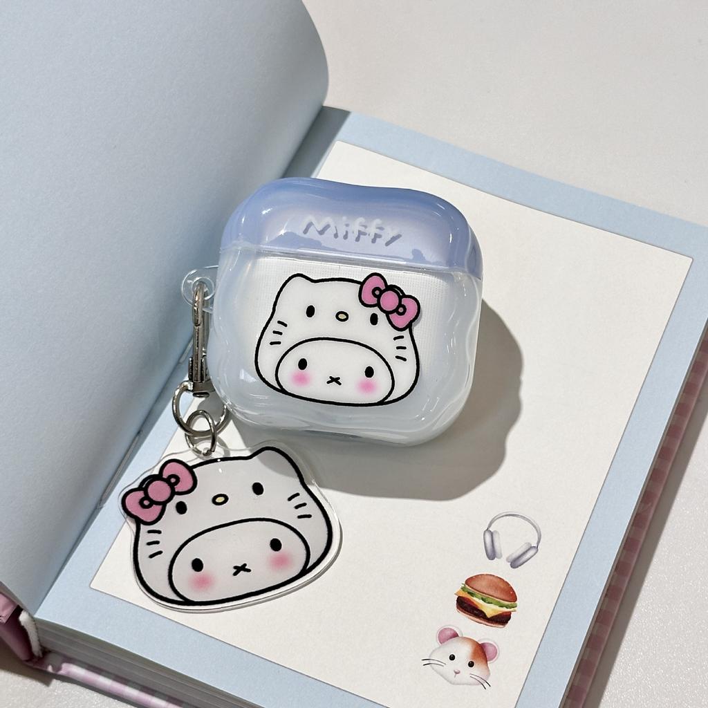 Ins Cute KT Cat Rabbit Airpodspro1 Silicone Protective Cover New 1st Generation Earphone Cover 1/1st Generation Pendant