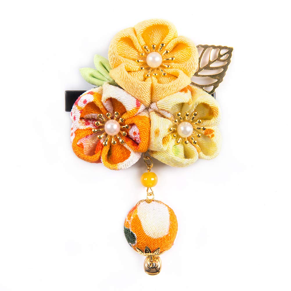 FLORICA Hair Ornament for Perfect for and with a Flower and Bell Hair Available in 3 Colors Girls, Shichi-Go-San, Coming-of-Age Ceremonies, Furisode,