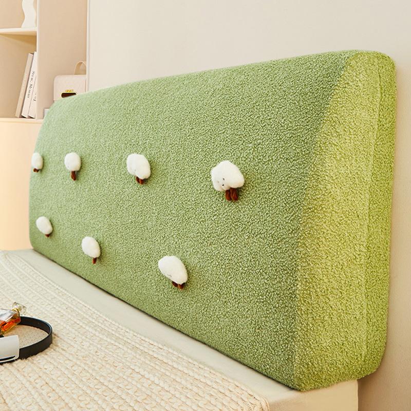 Schmutzabweisende Bett-Rückenlehnen-Abdeckung für Schlafzimmer, verdickte Teddy-Fleece-Kopfteilabdeckung, dehnbare All-inclusive-Stepp-Bettkopfabdeckung