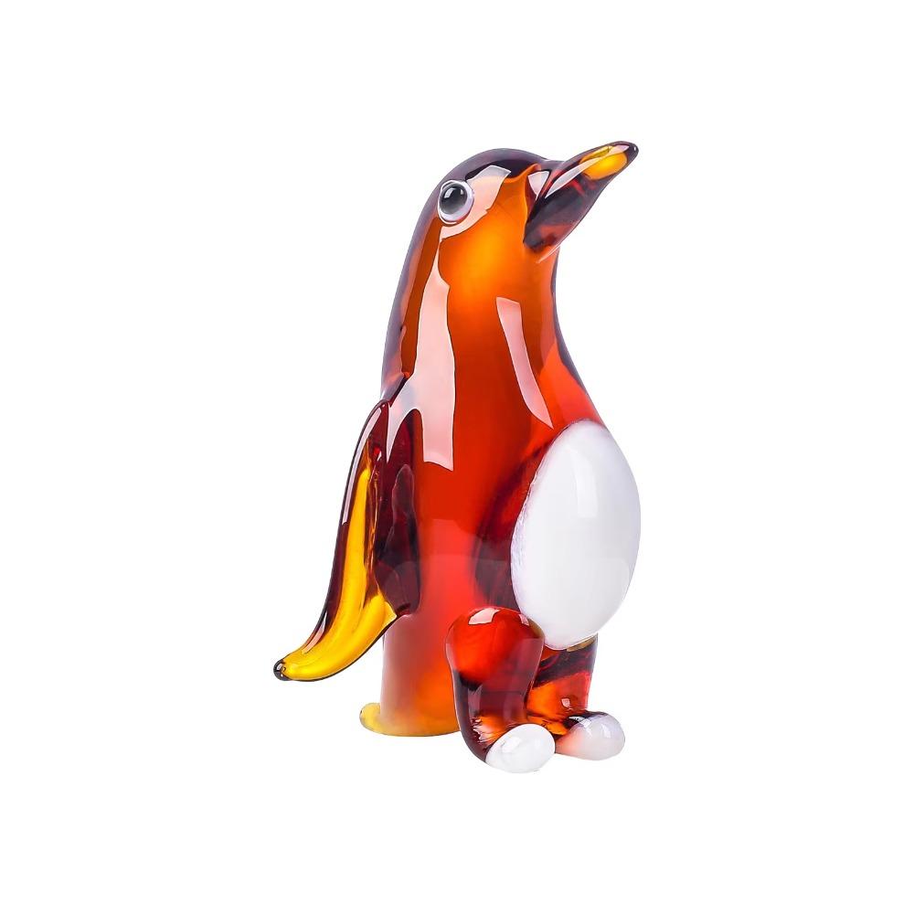 Glass Blown Penguin Figurine Simulated Figurine Collectible Sculpture Ornament Home Table Decor
