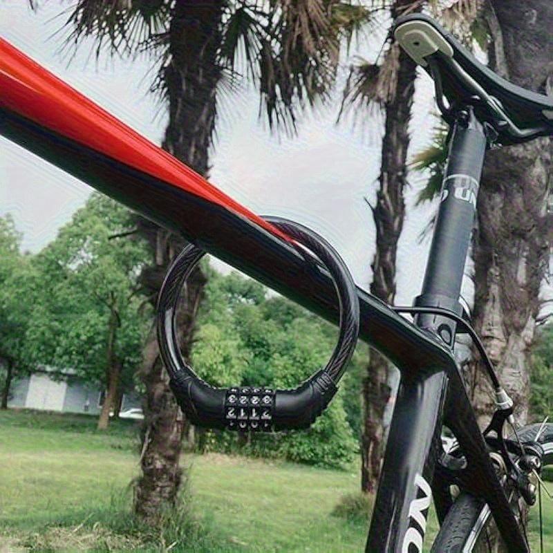 1 Stück Hochleistungs-Diebstahlsicherung Fahrradkettenkabel tragbares Kombinationsfahrradschloss, mit 4-stelliger rücksetzbarer Kombination, geeignet für Fahrräder -16 Zoll