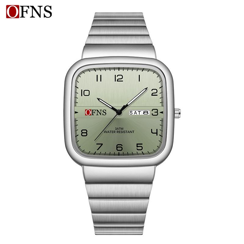 Oufanni Men's Dual Calendar Luminous Sports Watch - Fashionable Quartz Square Watch for Students