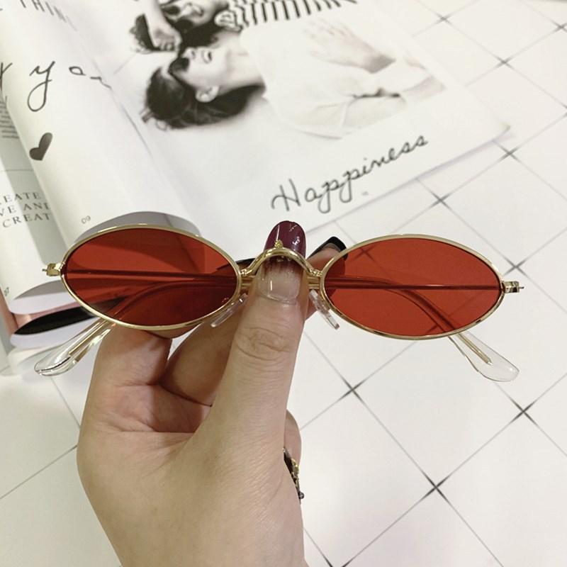 Metal Small Frame Sunglasses, Retro Oval Frame Sunglasses, Fashionable Marine Sunglasses 336