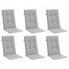 VidaXL Lot de 6 Coussins de Chaise à Dossier Haut, Oreillers de Balcon, Coussins de Sièges Patio Jardin Terrasse Extérieur, 4002414