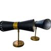 Black Brass Double Cone Wall Light Set of 2 Vanity Lights
