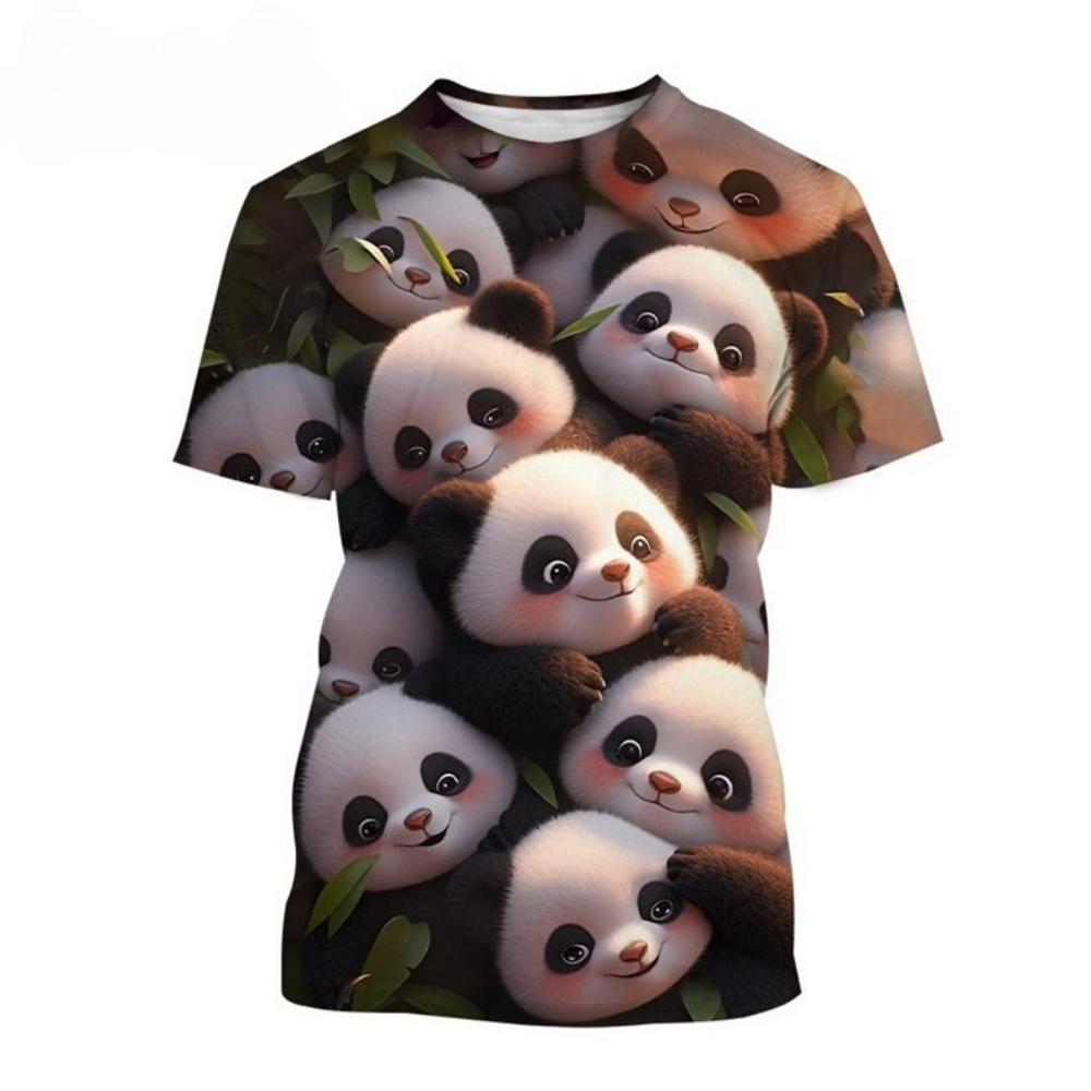 Kinderkleidung 3D-Druck Niedliche und Lustige Tiere Kurzarm Grafik-T-Shirts Jungen Mädchen Rundhals Oberteile T-Shirt Kinderkleidung
