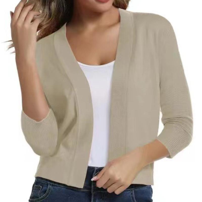 IHUASU Knitwear Women's Simple Versatile Short Jacket Autumn and Winter Knitted Cardigan