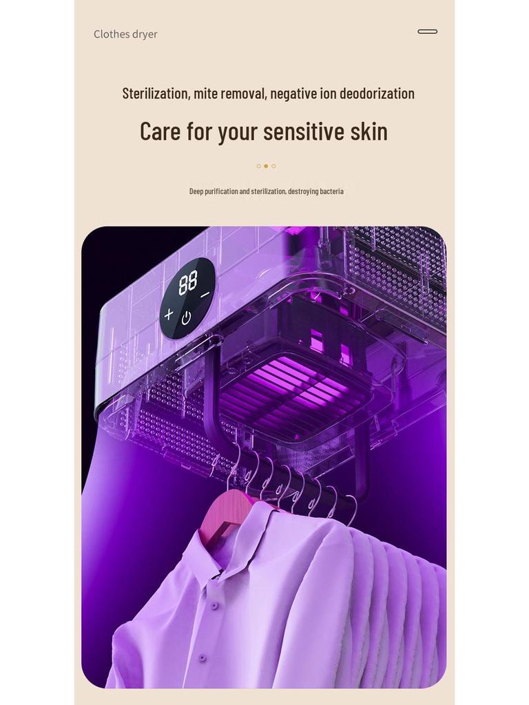 Home Smart Folding Dryer: Quick Dry, Mite Removal, Sterilization, Silent, Energy-Saving Warm Air for Clothes