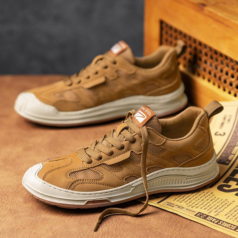 

Мода 2024 года, четыре сезона, новые низкие повседневные дышащие кожаные кроссовки для скейтбординга, мужская спортивная обувь для скейтбординга, модная вулканизированная обувь 40