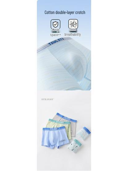 Boys' Cotton Boxer Briefs, Class A Medium & Large, Teen & Student Underwear, Four-Cornered Design, GB115 116