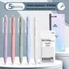 Japanese Style Press-Type White and Black Pen Set with Brush Stroke Tip, Smooth 0.5mm Black Ink for Students