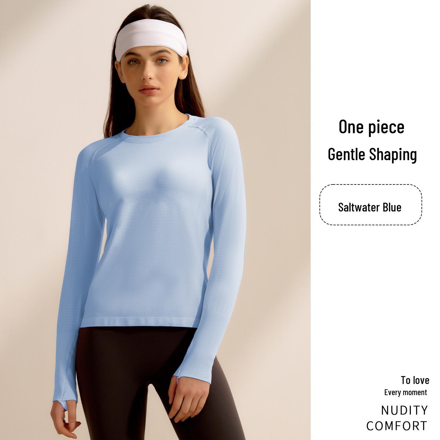 

Женский топ с длинным рукавом Jiu Yi для йоги и пилатеса, быстросохнущий, для весны/осени L