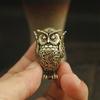 Retros Owl Sculpture Solid Brasses Durable Decoration for Desk Shelf Gift Artistic Handmade Figurine