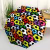 1pc Colorful Soccer Ball Pattern Automatic Folding Umbrella, Portable Tri-Fold Design with Iron Frame, Perfect for Fans, Travelers, Daily Use, and Gif