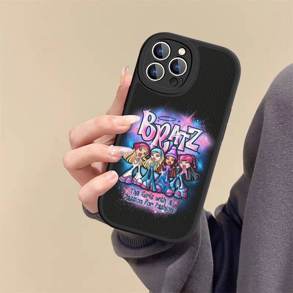 F-Fashion B-Bratz D-Doll Leather Phone Case For IPhone 16 15 14 17 Pro Max 11 12 Mini Plus Soft Shell