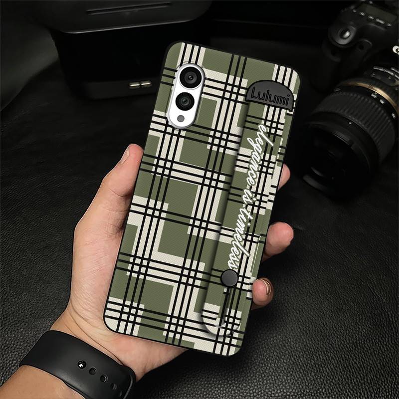 Geometry Anti-dust Phone Case For FCNT/Fujitsu Arrows N F-51C Kickstand Plain color Commerce Wristband Soft case Simple