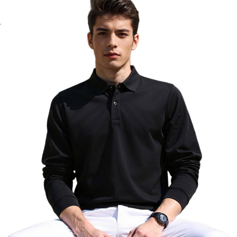 ROMON Men's Autumn Long Sleeve T-Shirt Fashion Polo Collar Sweatshirt Mulberry Silk Thermal Shirt Casual Base Layer Top