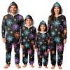 Halloween Print Family Matching Hooded Long Sleeved Zippered Jumpsuit Set