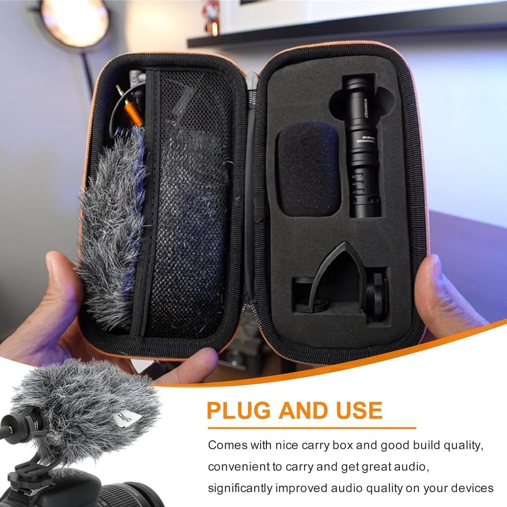 comica Mini Gun Microphone External Unidirectional Condenser Video Microphone for DSLR Vlog Compatible CVM-VM10II Microphone, Smartphone/Camera