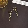 Irregular Snake Pendant Ear Buckle, Exaggerated Temperament Metal Style High-End Fashion Earrings