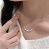 Elegante Damen S925 Sterlingsilber Perlenanhänger Halskette - Leichte Luxus Schlüsselbeinkette
