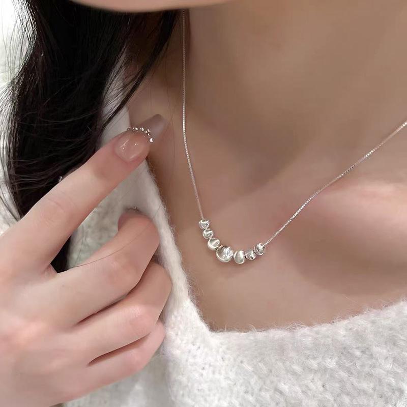 Elegante Damen S925 Sterlingsilber Perlenanhänger Halskette - Leichte Luxus Schlüsselbeinkette