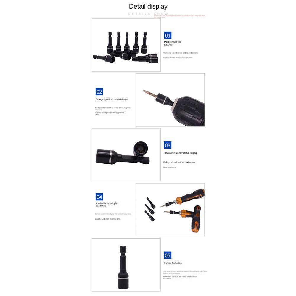 5pcs Reducer Sleeve Wrench Adapter Hex Bit Impact Socket Durable Hex Socket Adapter  Power Tools