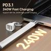 Silicone USB Cable Keychain High-Speed Transfer 40Gbps Data Cable 240W USB C Cable  Universal